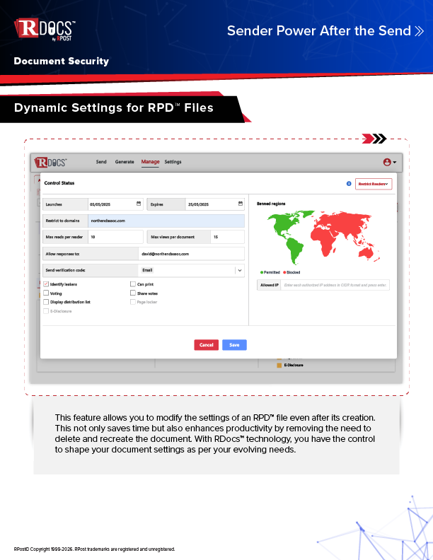 Dynamic Settings for RPDs
