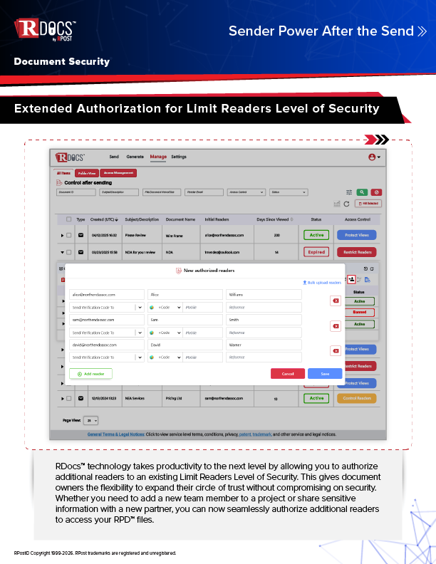Extended Authorization for Level 3 RPDs
