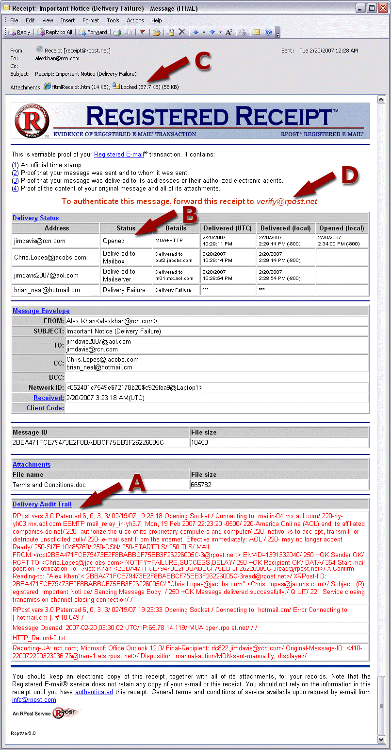 Registered Receipt