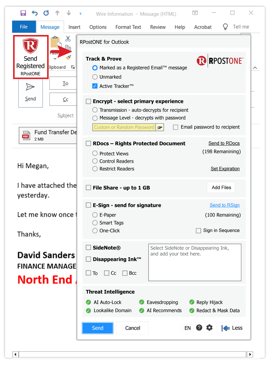 RPostONE for Outlook